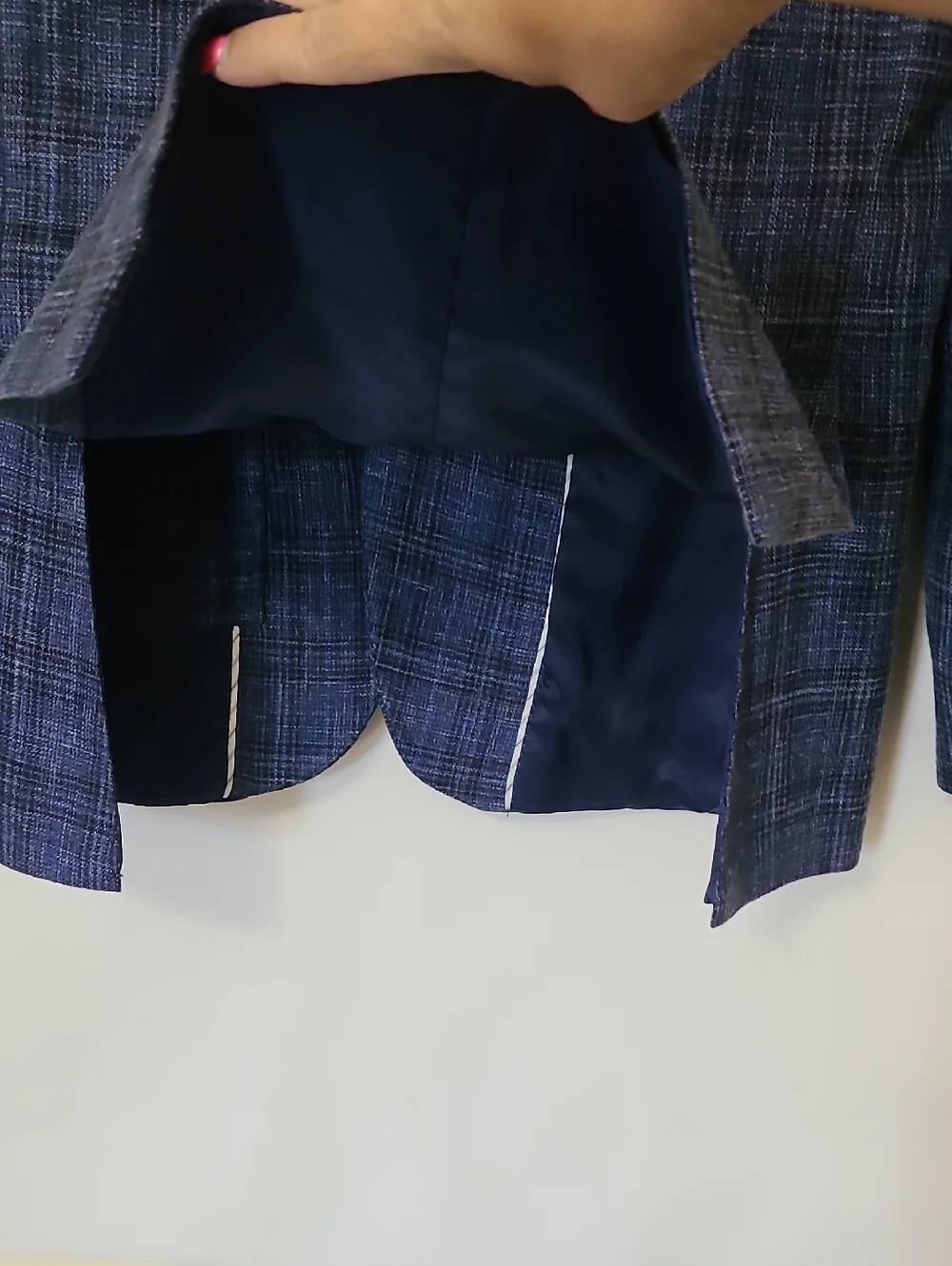 Joseph Abboud Blue Plaid Blazer 2-Button Wool/Linen/Silk Men's Blazer - 38R
